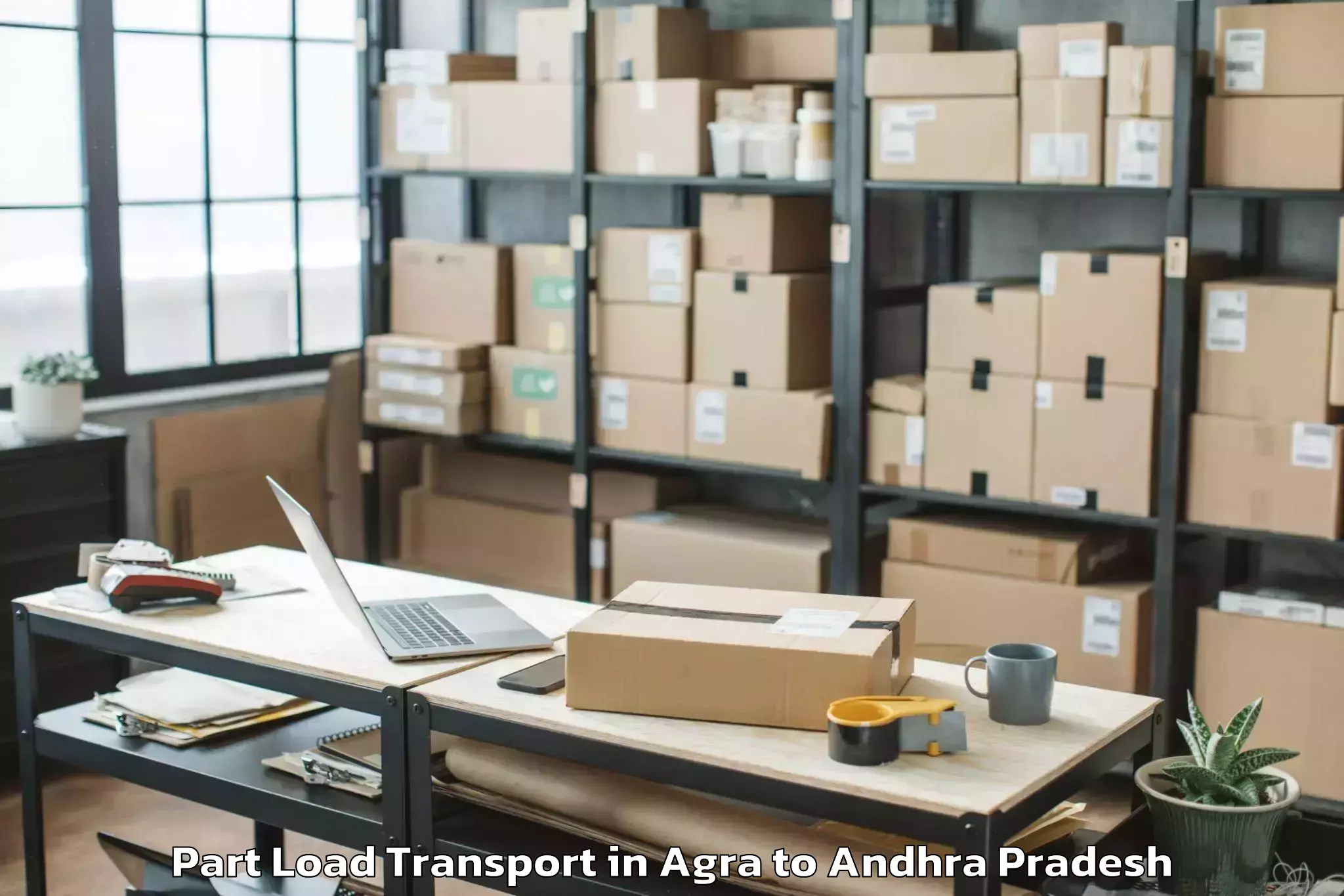 Top Agra to Laveru Part Load Transport Available